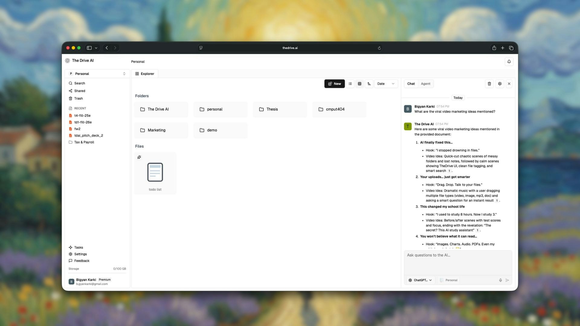 Chat Mode in The Drive AI