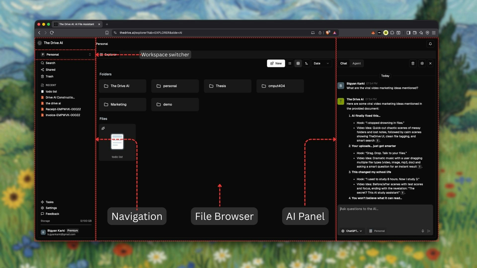 The Drive AI Interface Overview
