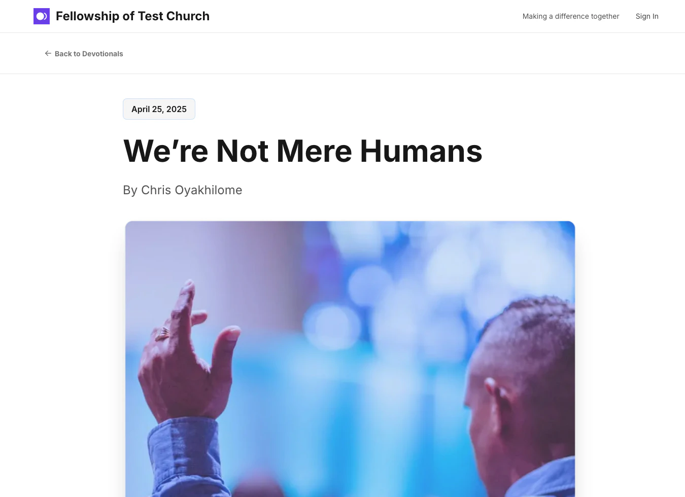 Public devotional detail page