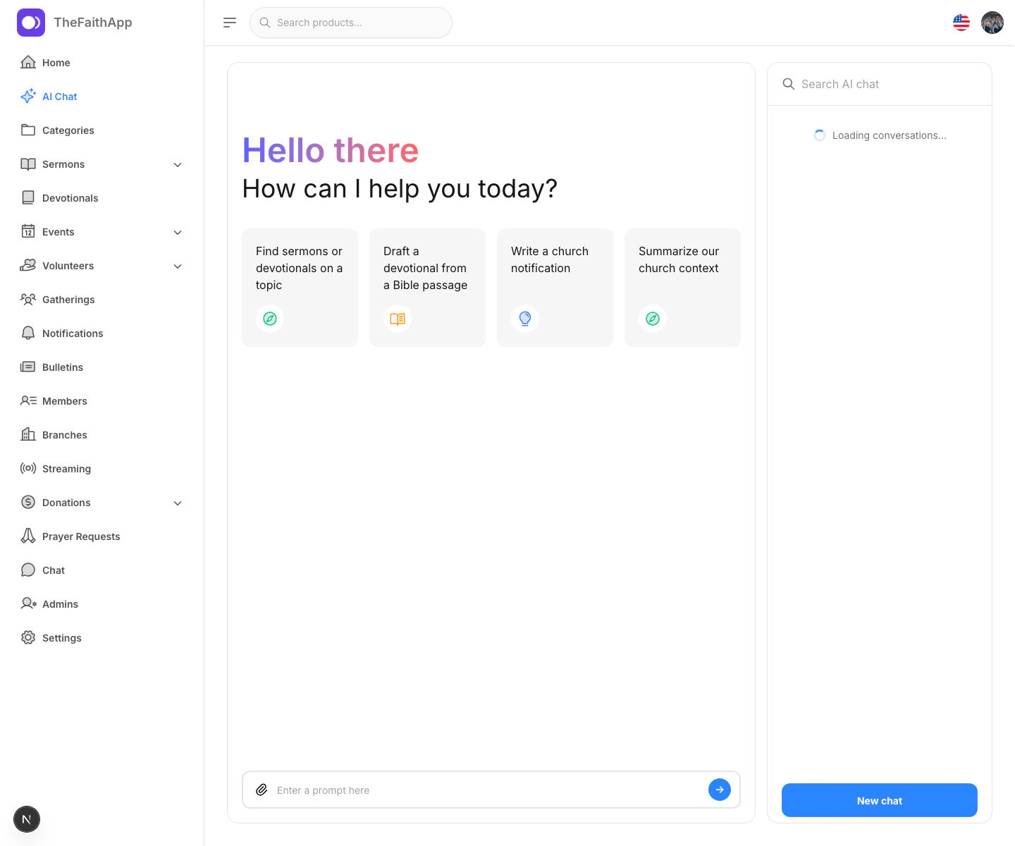 AI Chat screen