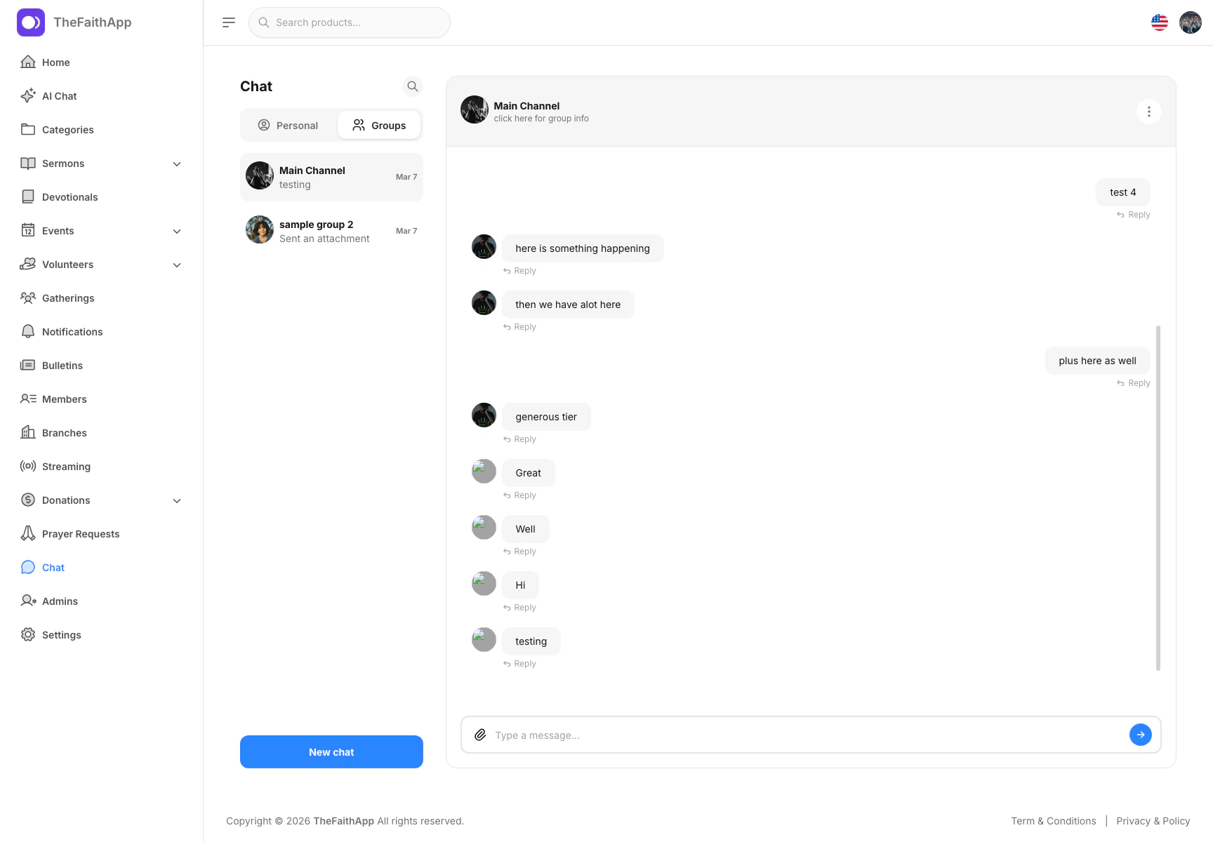 Group chat workspace