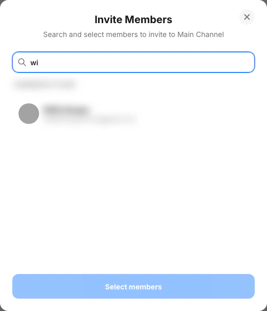 Invite members dialog
