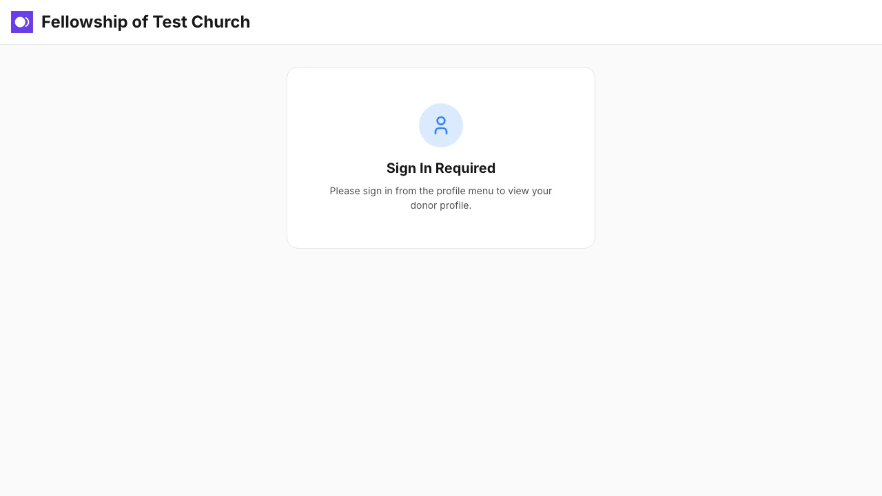 Public donor profile sign-in page