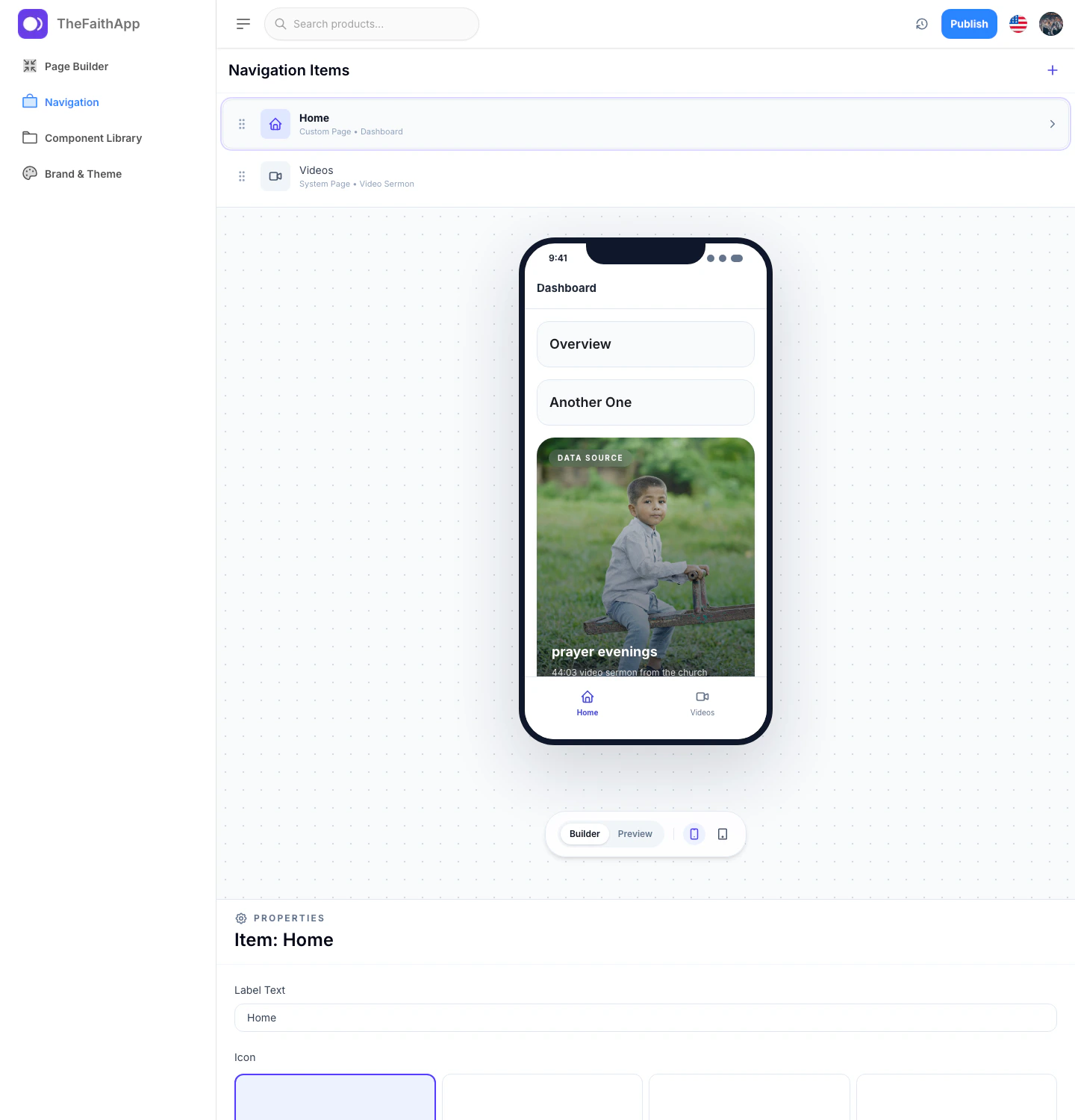 Navigation builder