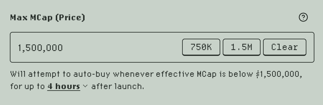 Max MCap Input
