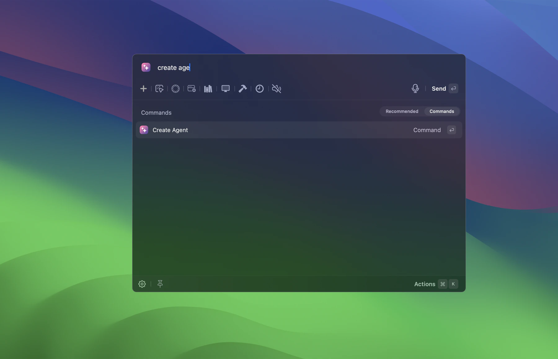 Create Agent command in EnConvo