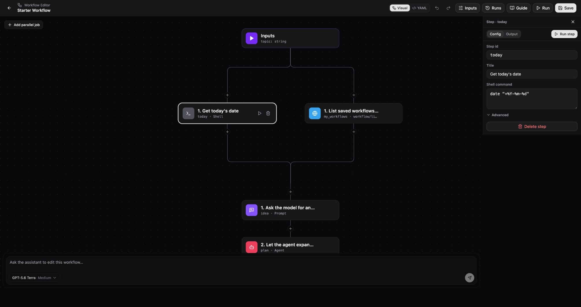 Explore the workflow editor