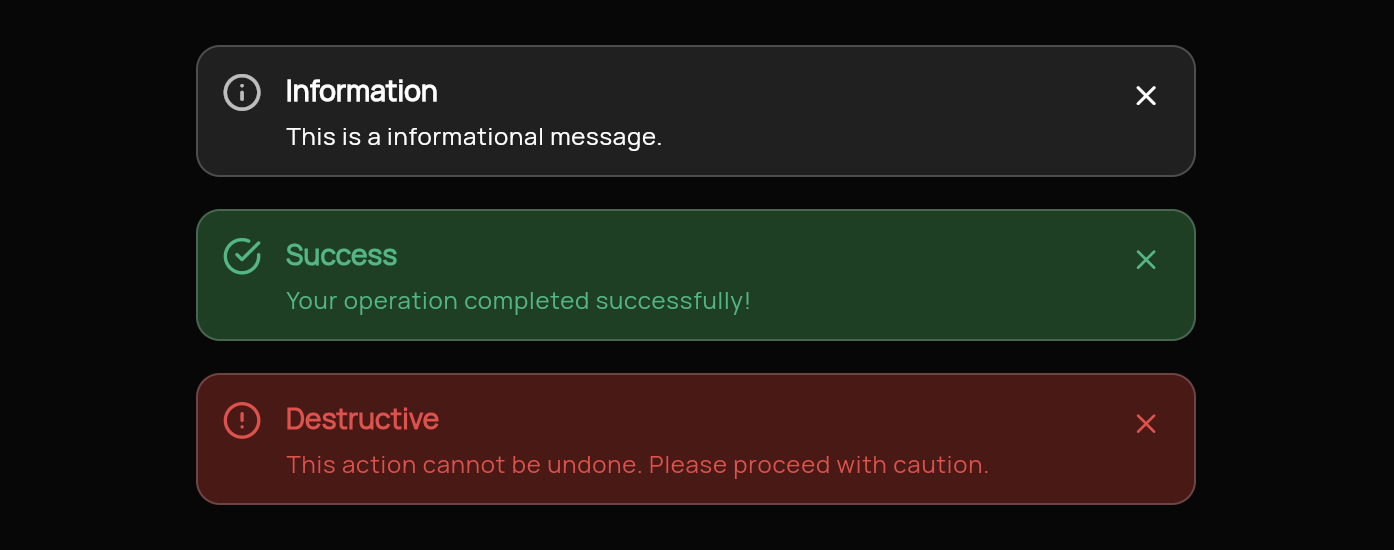 HuxAlert Component