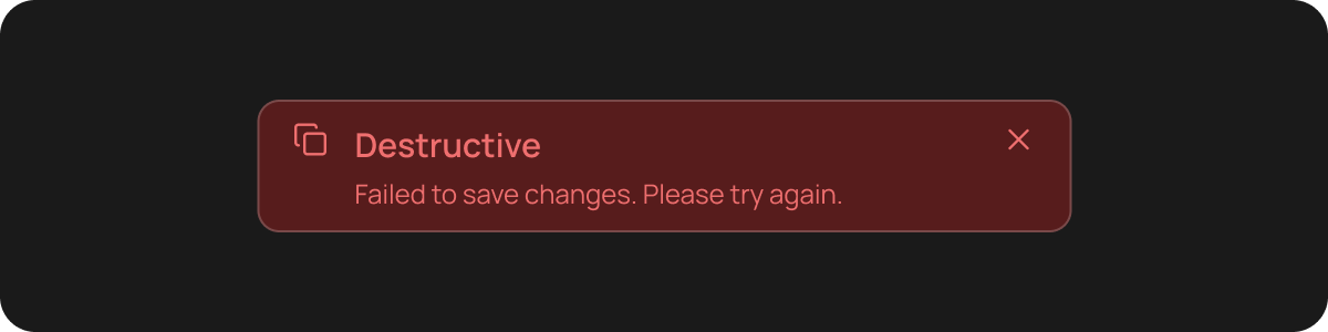Error snackbar