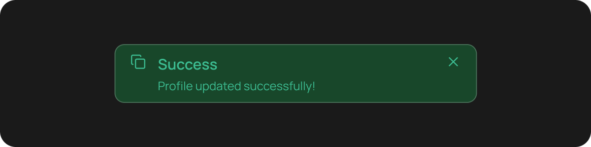 Success snackbar
