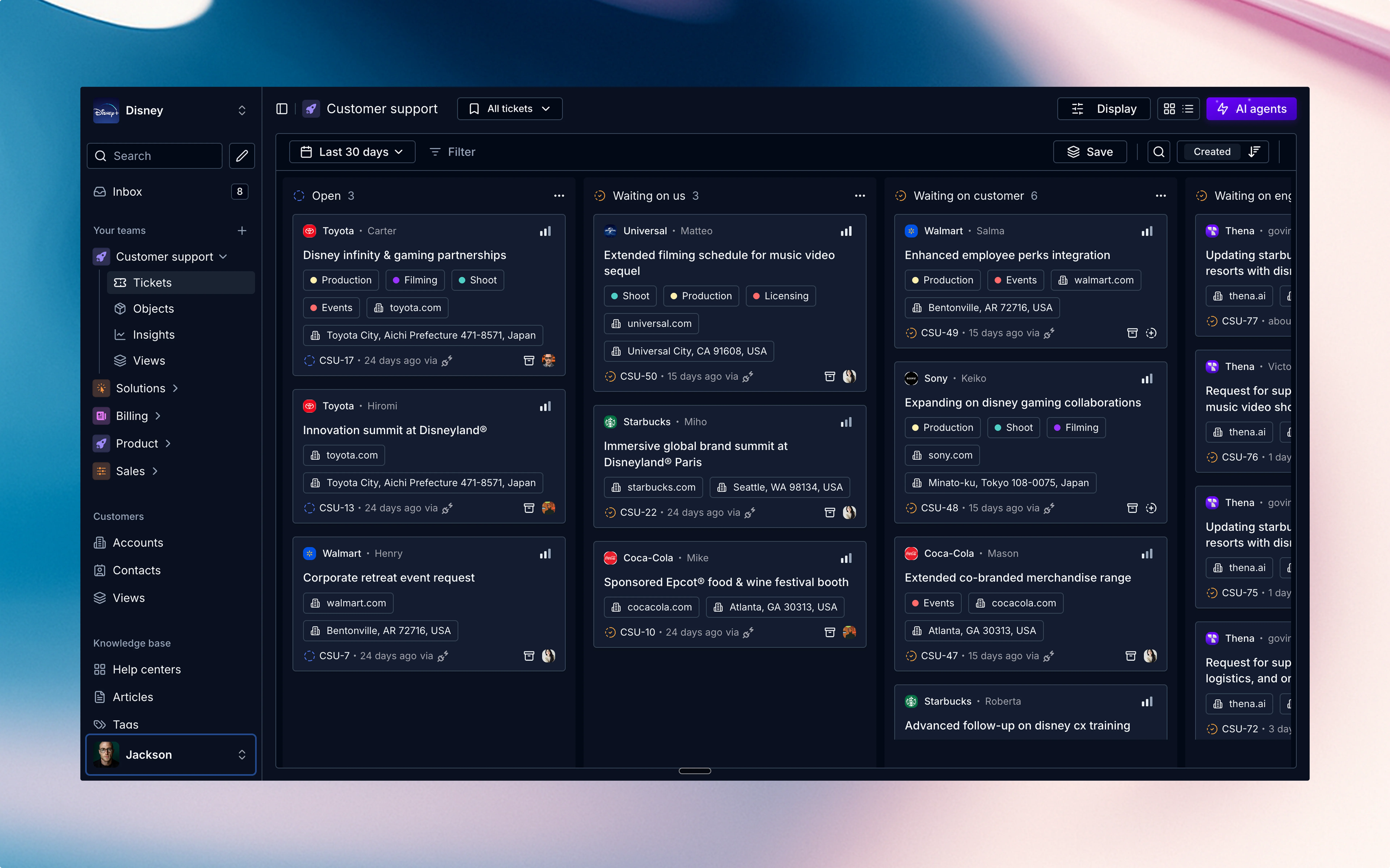 Midnight theme interface