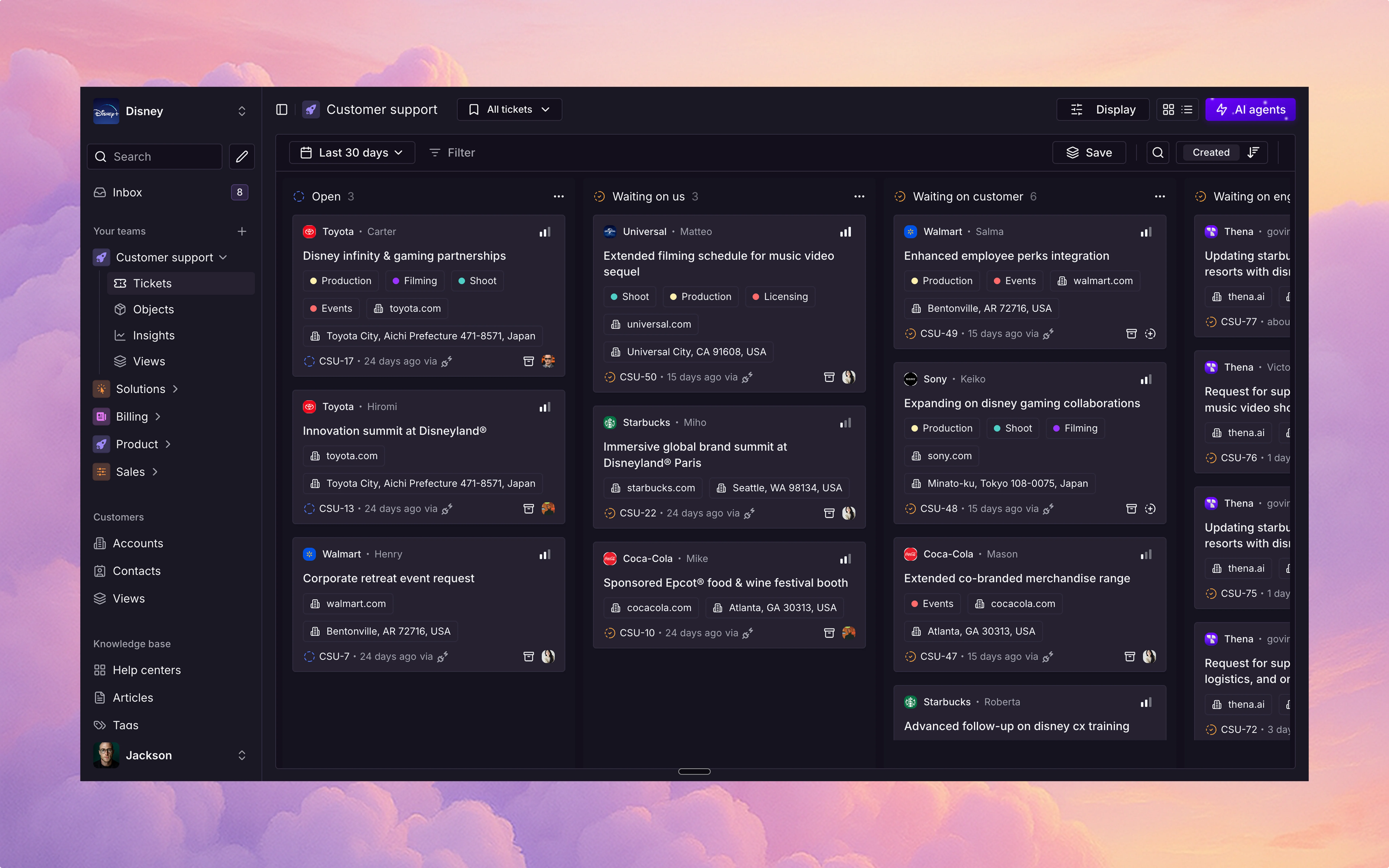Nebula theme interface