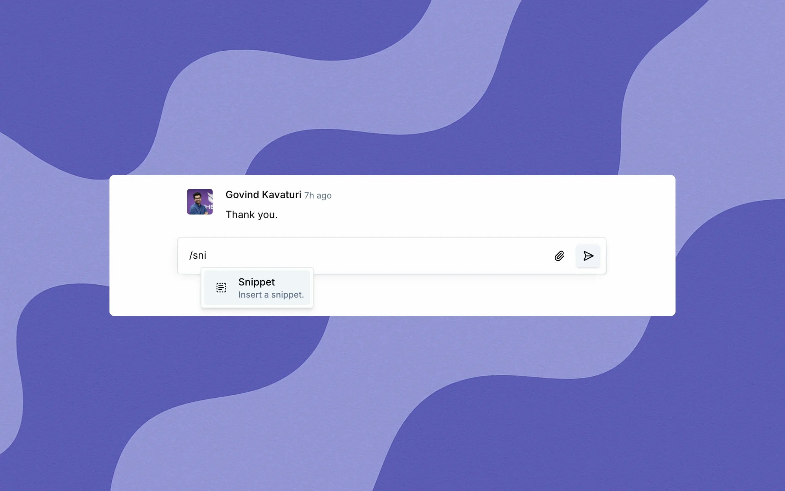 Snippets interface