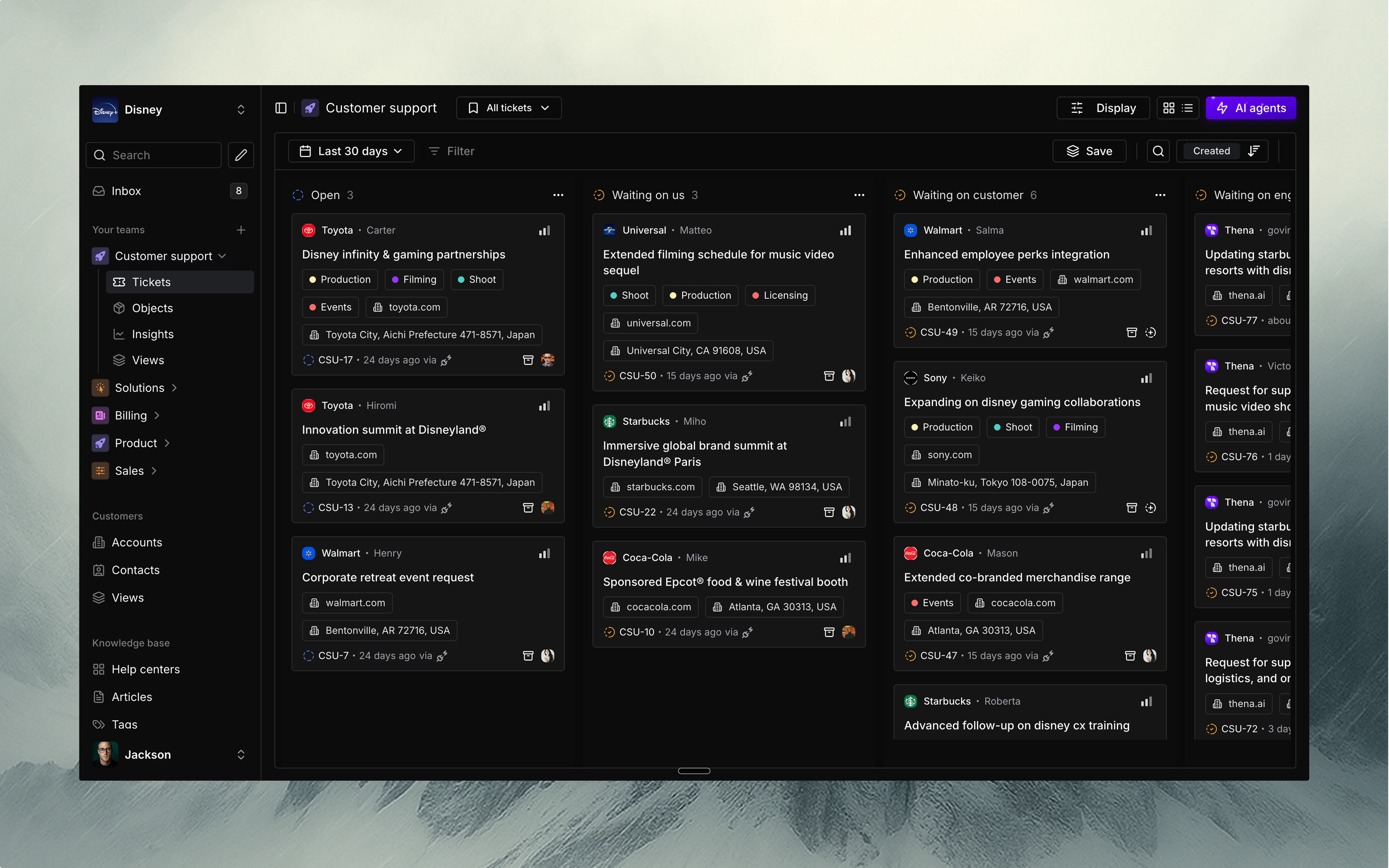 Carbon theme interface