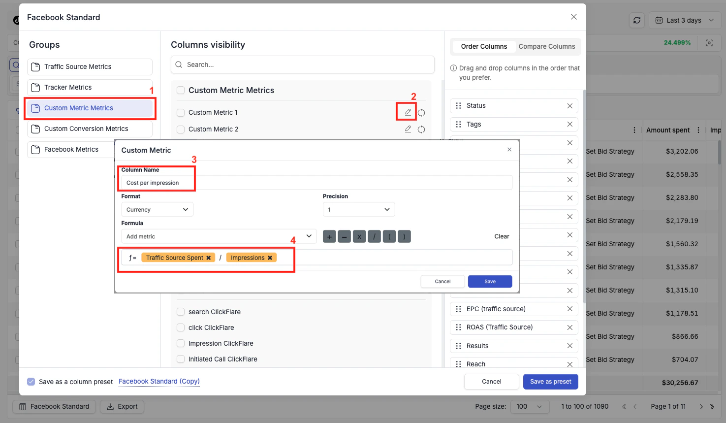 Campaigns Custom Metrics1