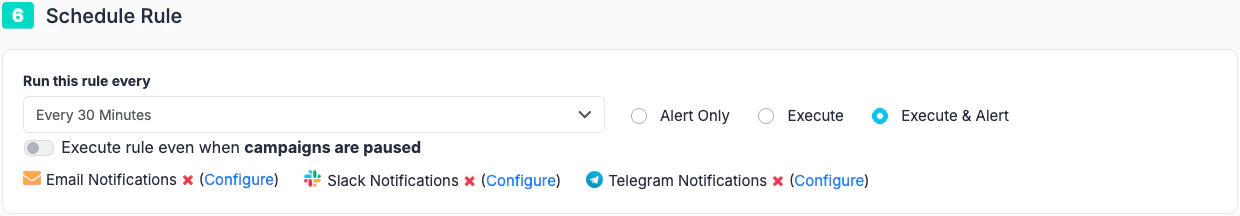 Rules Scheduling