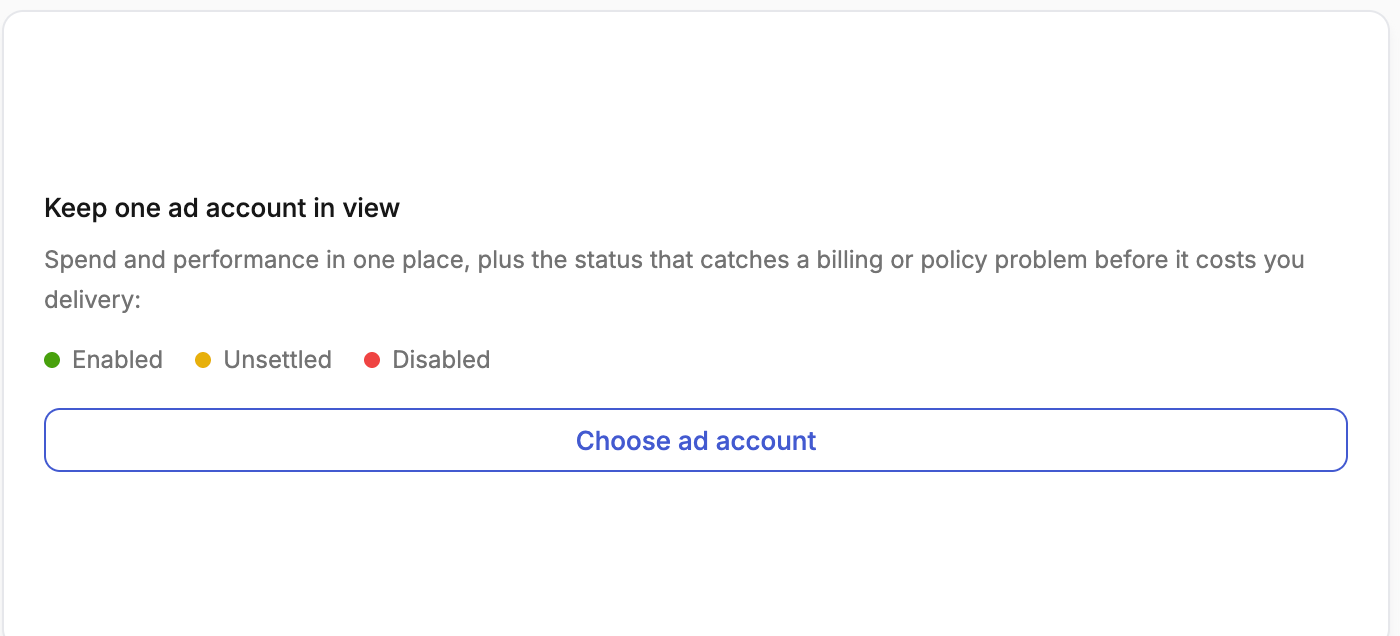 Ad Account Performance Widget