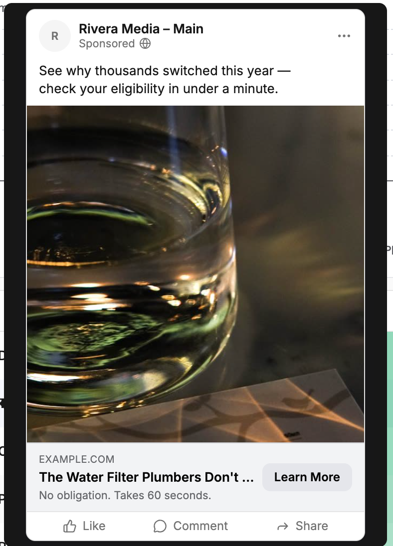Ad preview shown when hovering an ad thumbnail