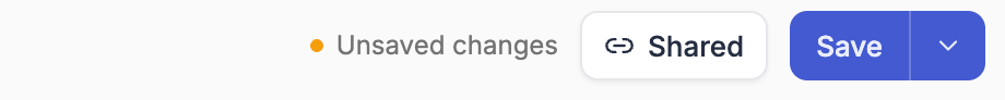 Unsaved changes marker next to the Share and Save buttons