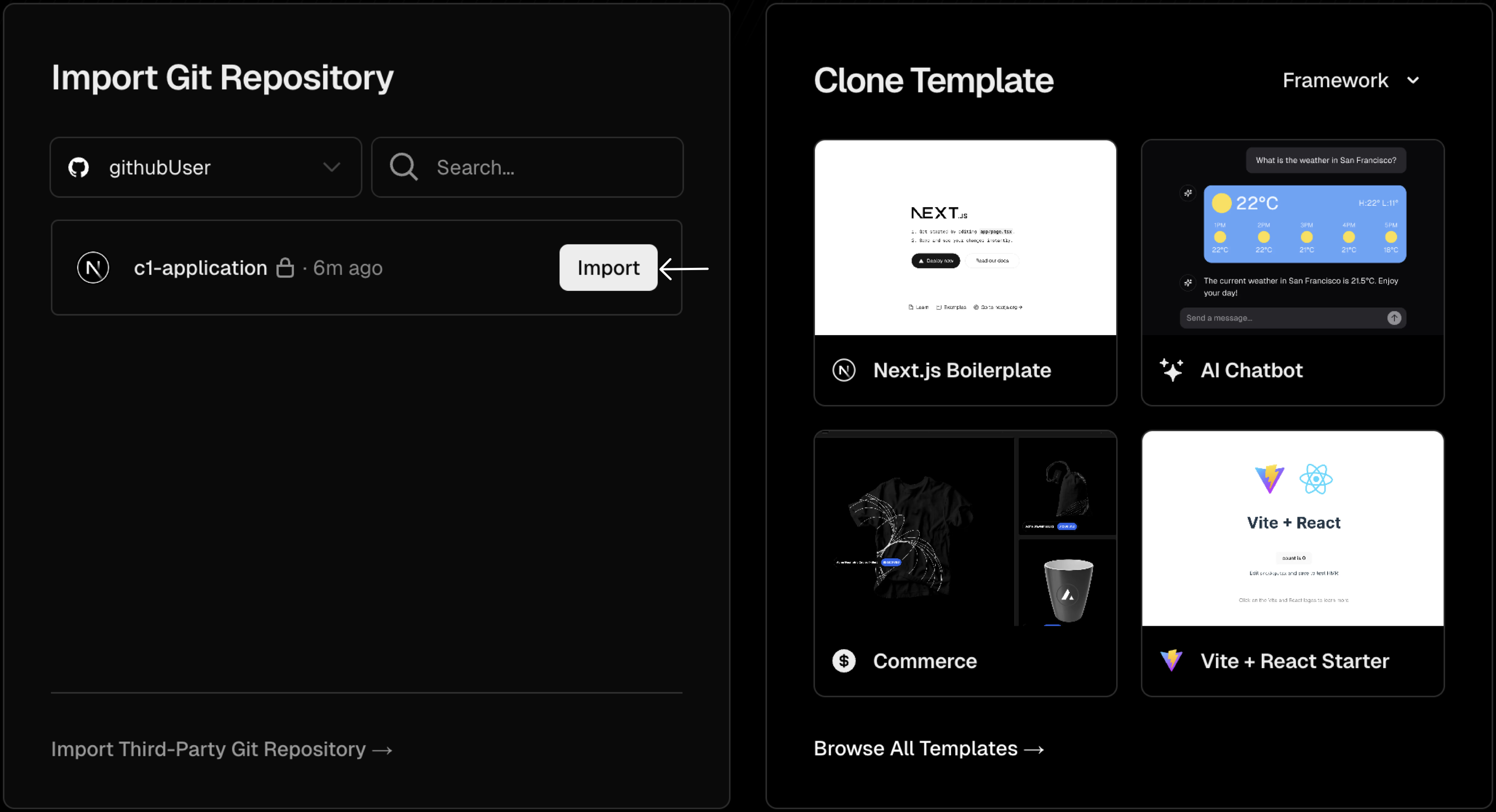 Import repository