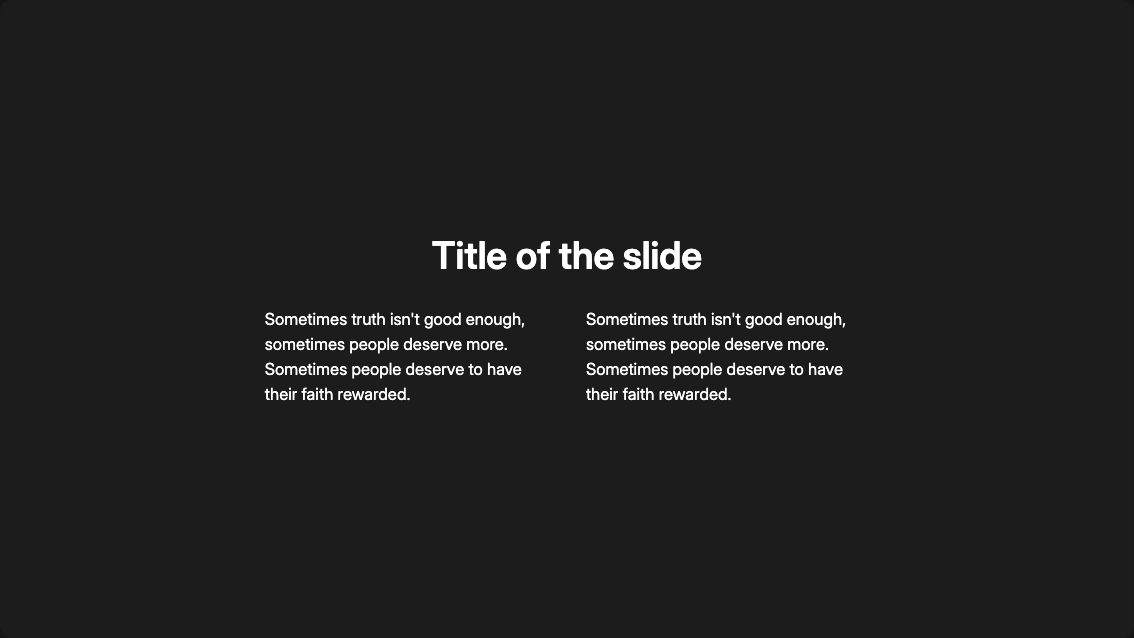 Title centered