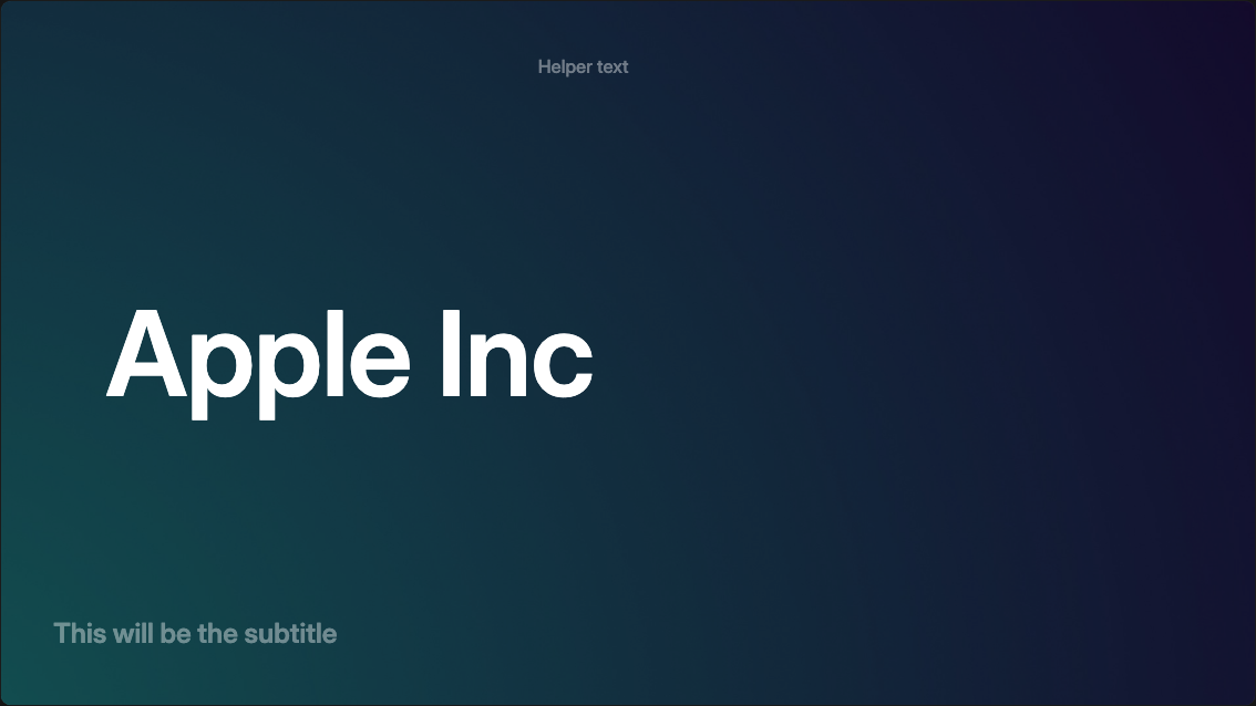 Title centered