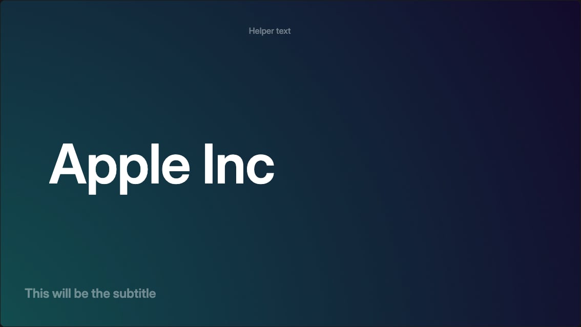 Title centered