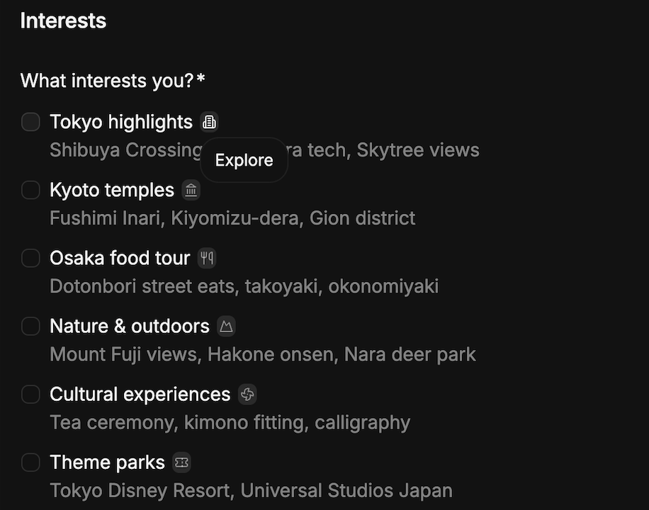 Explore Button Example