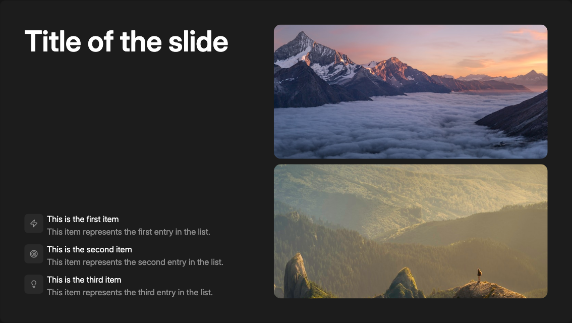 List with Image template
