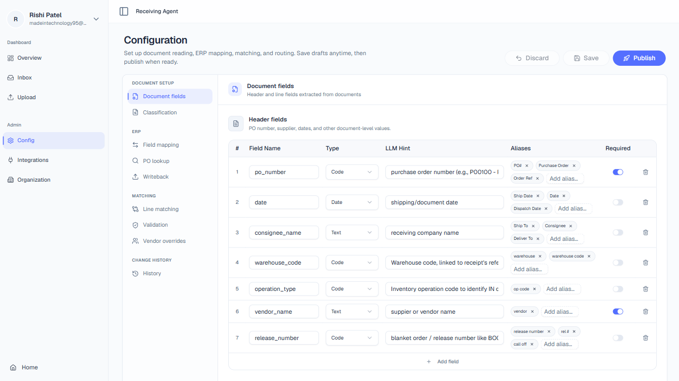 Extraction Config