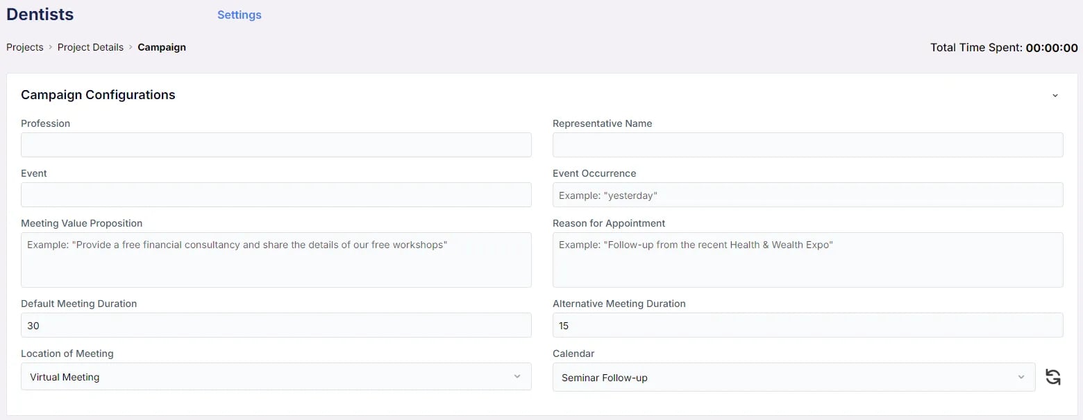 GHL Calendar Settings