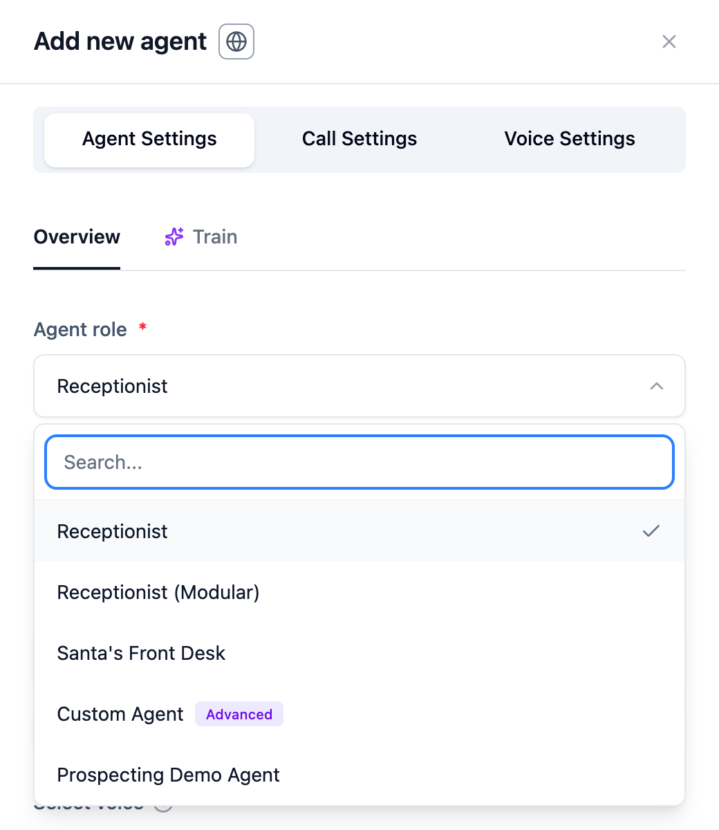 Selecting the Prospecting Demo Agent role