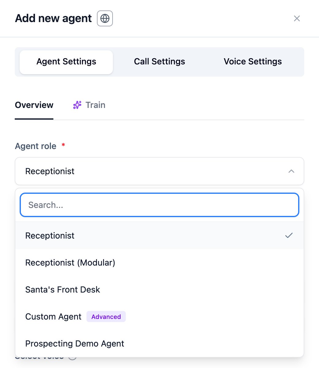 Selecting the Prospecting Demo Agent role