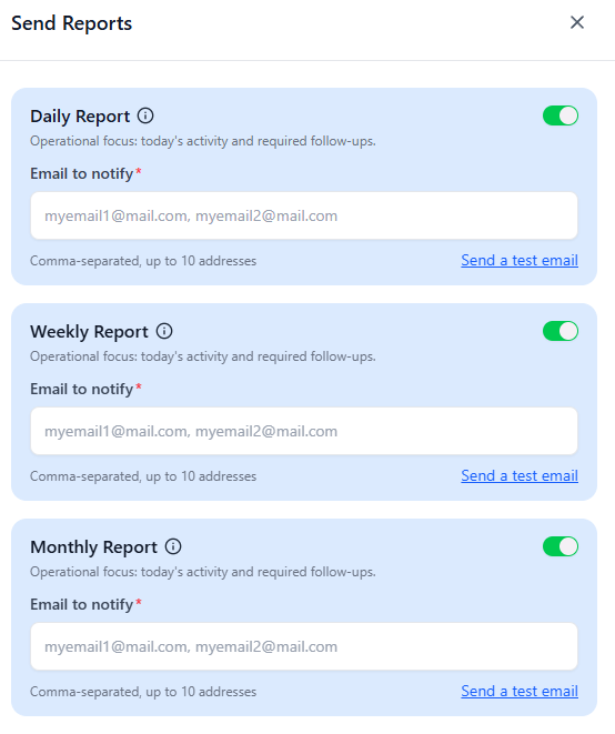 Sendreportsdwm