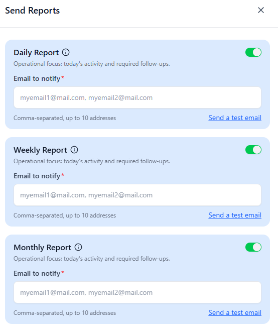 Sendreportsdwm