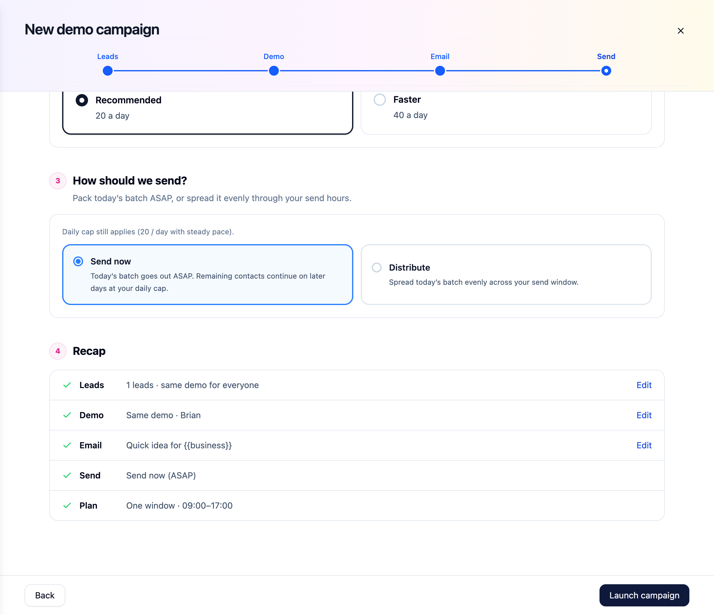 Step 4: Recap and launch