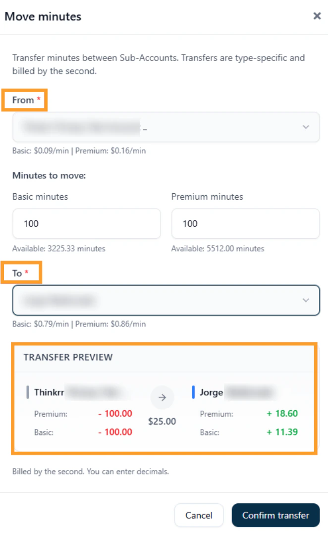 Transferfromandto