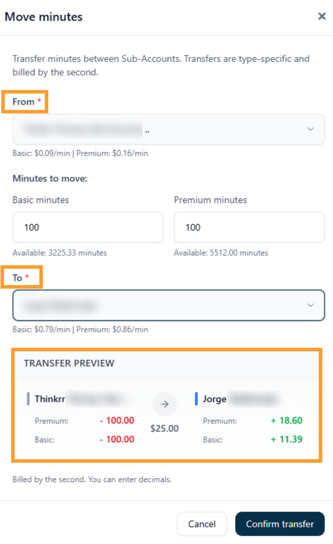 Transferfromandto
