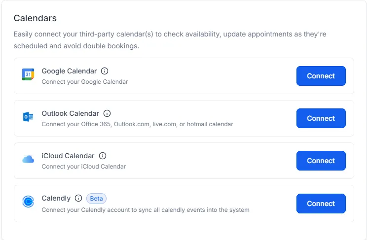 GHL Calendar Settings