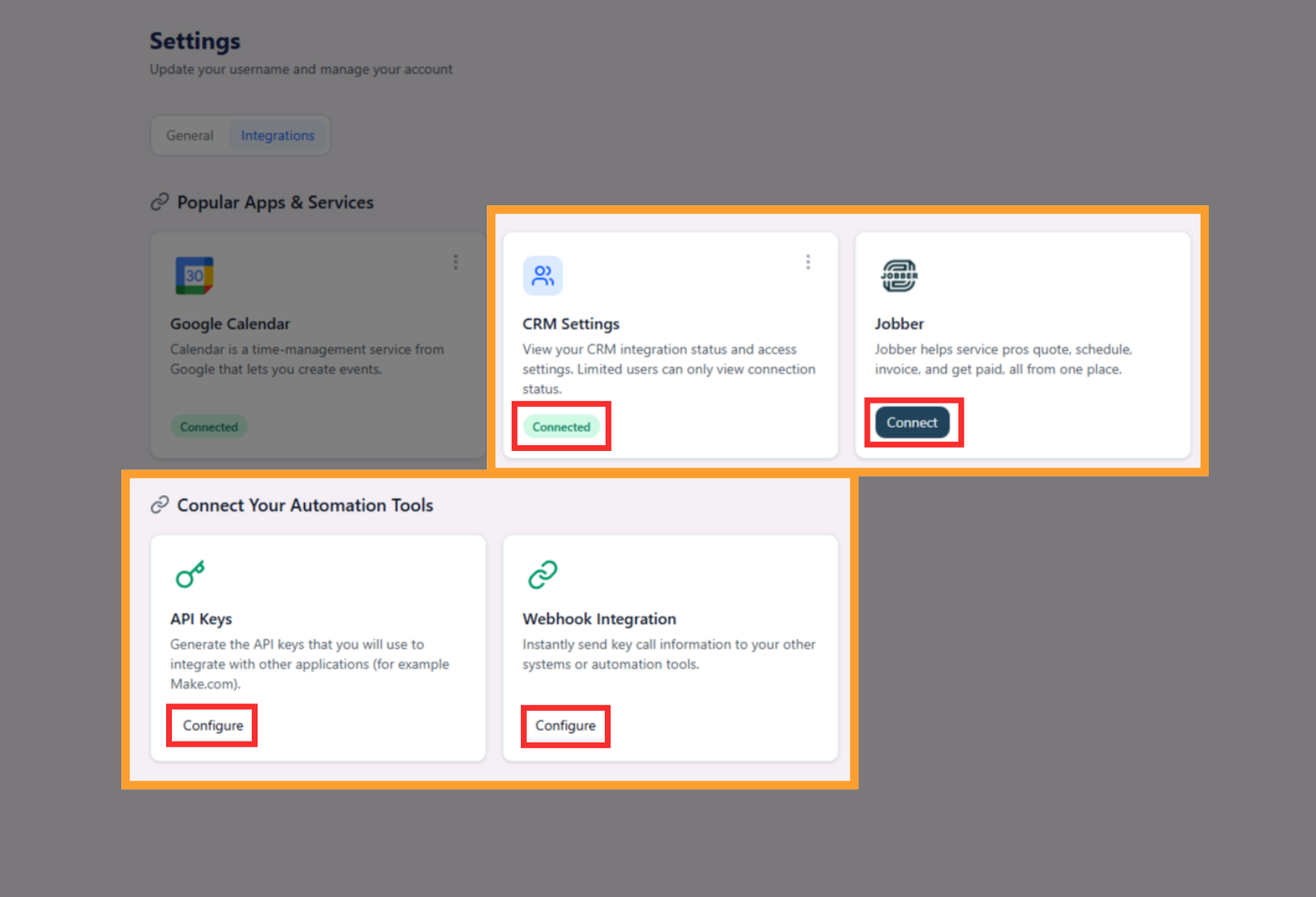 CRM Connect button