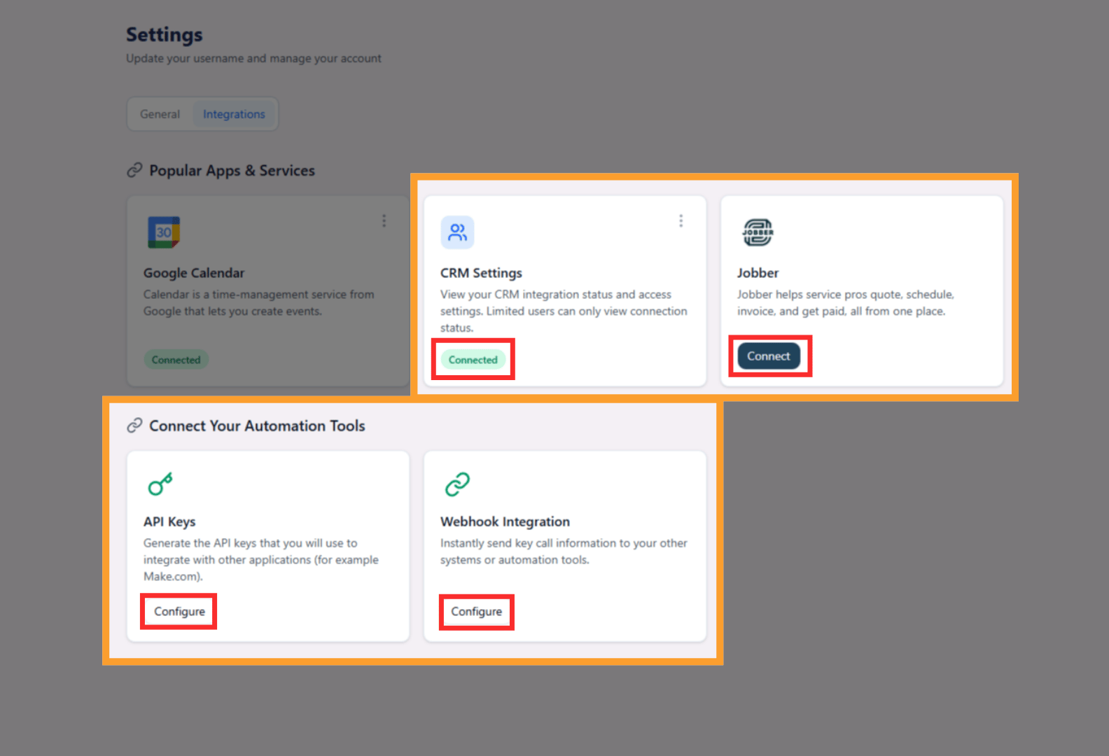 CRM Connect button