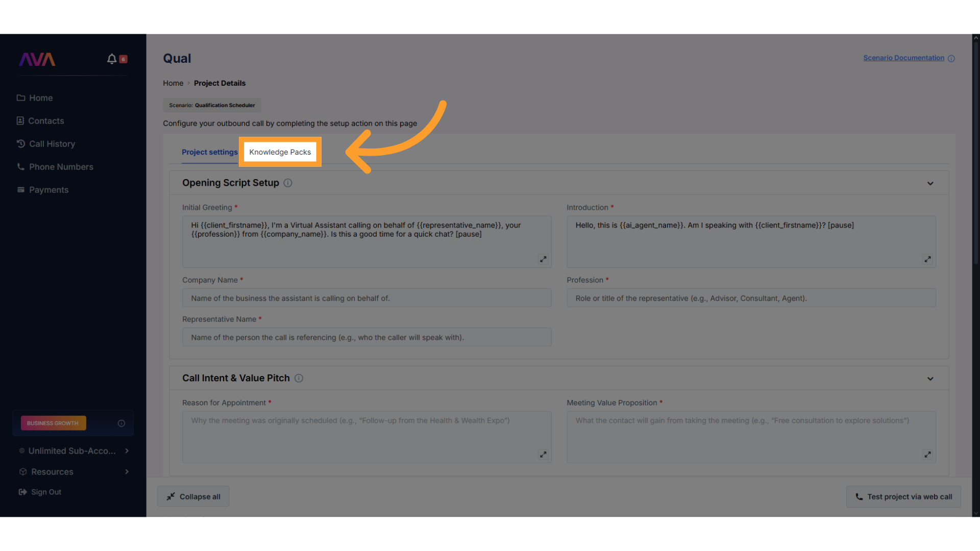 Outbound Knowledge Pack access