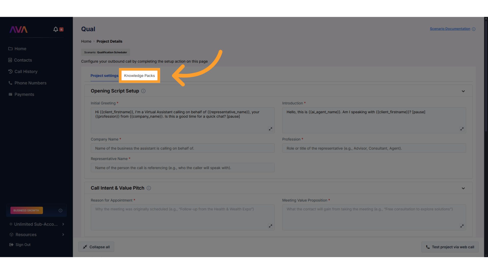Outbound Knowledge Pack access