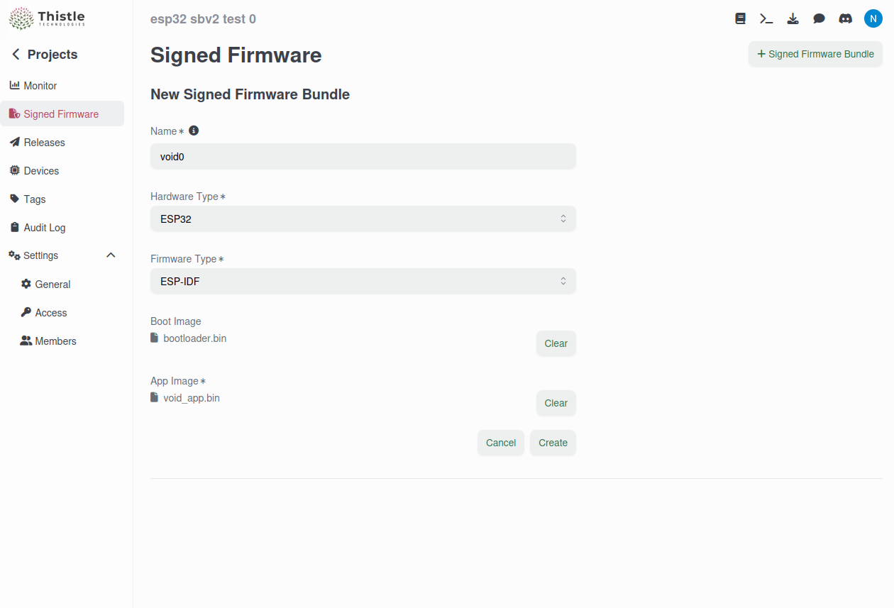 Signed Firmware Bundle View