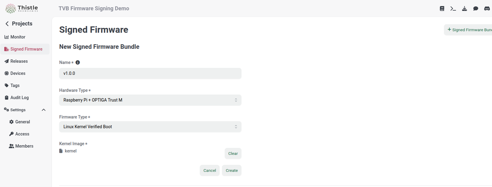 TCC: Signed TVB Kernel Image