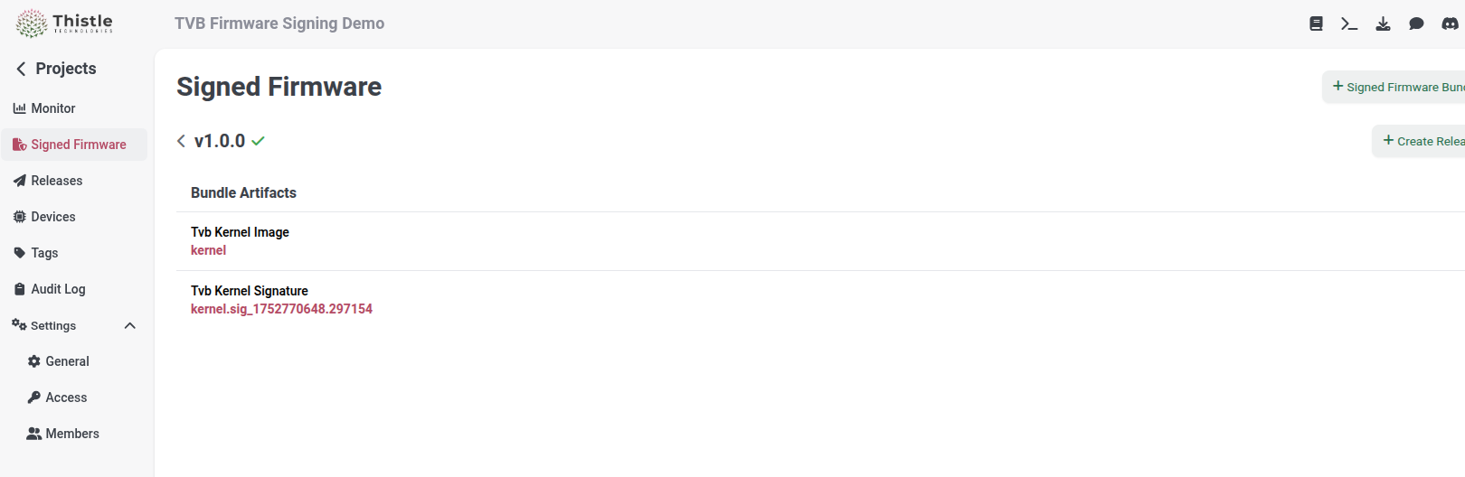 TCC: Signed TVB Bundle