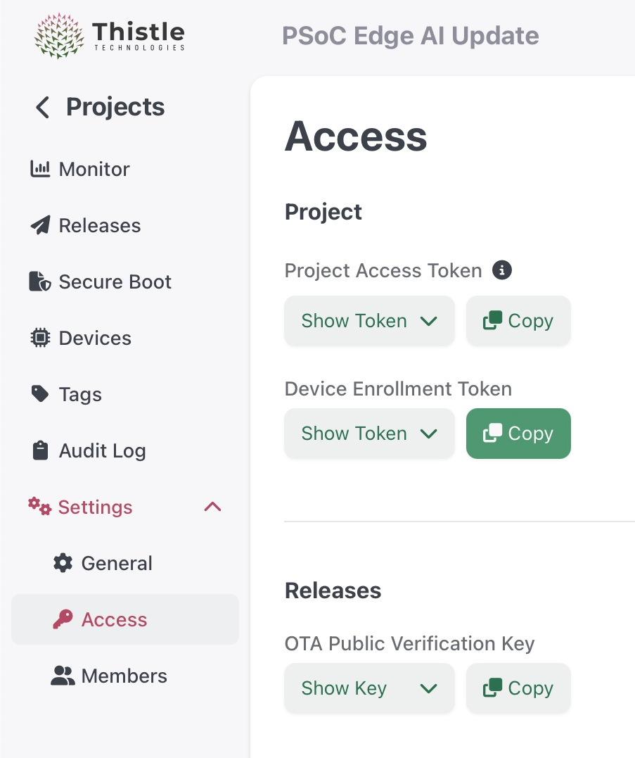 Create a project in TCC