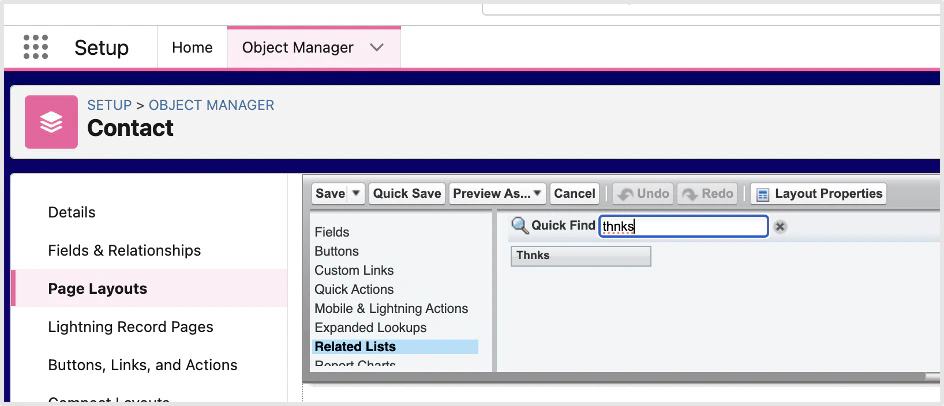Thnks Page Layout Customization