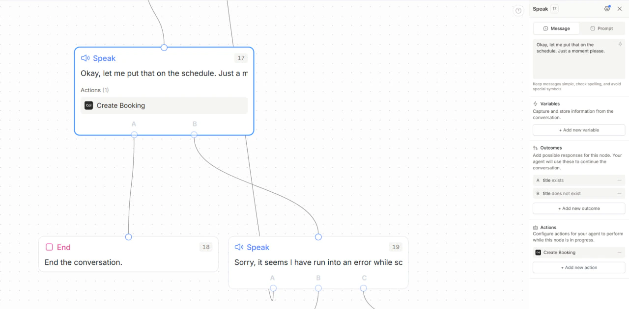 Speak node to book and do error handling