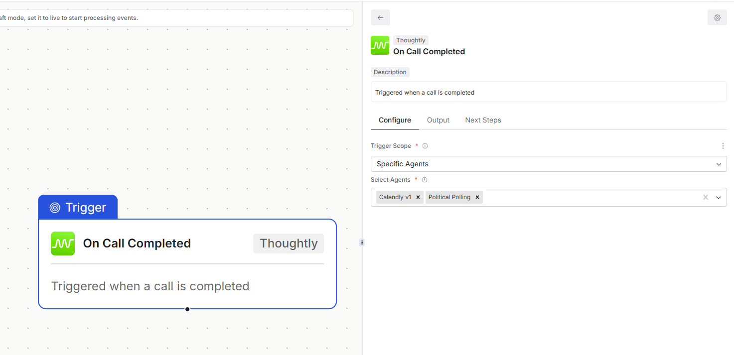 On call completed trigger